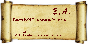 Baczkó Annamária névjegykártya